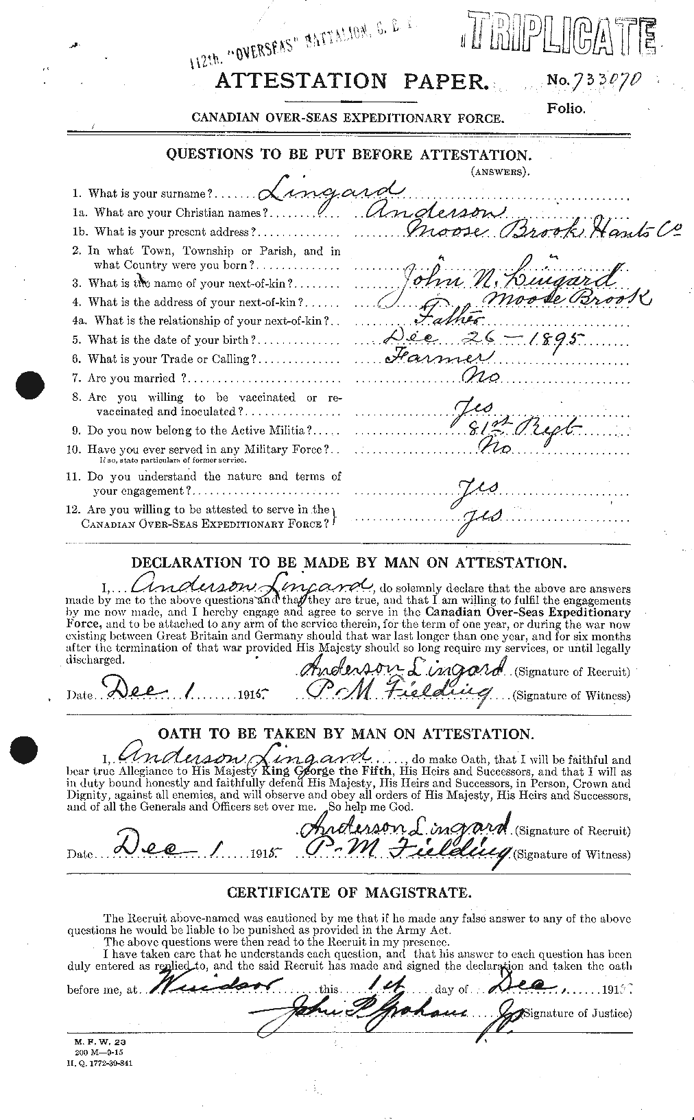 Personnel Records of the First World War - CEF 467942a