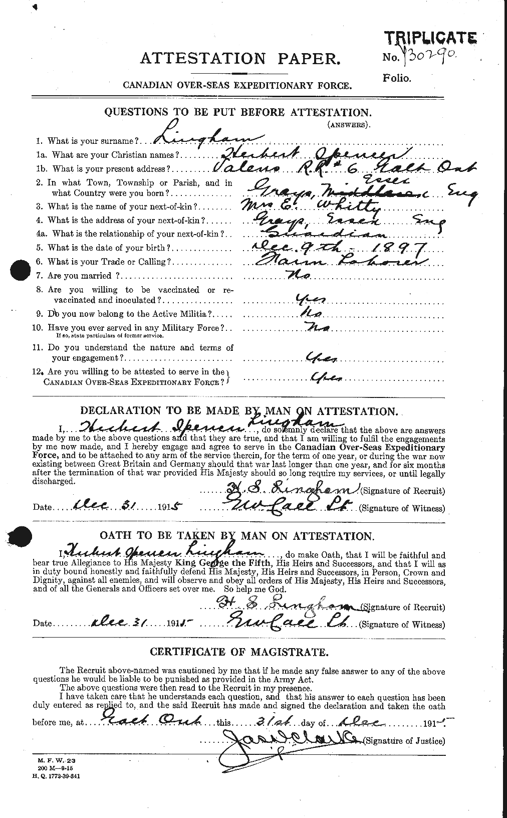 Personnel Records of the First World War - CEF 467974a