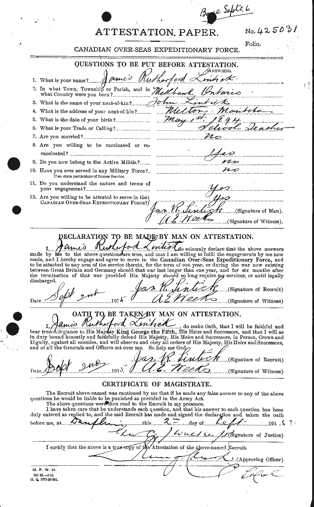 Personnel Records of the First World War - CEF 468707a