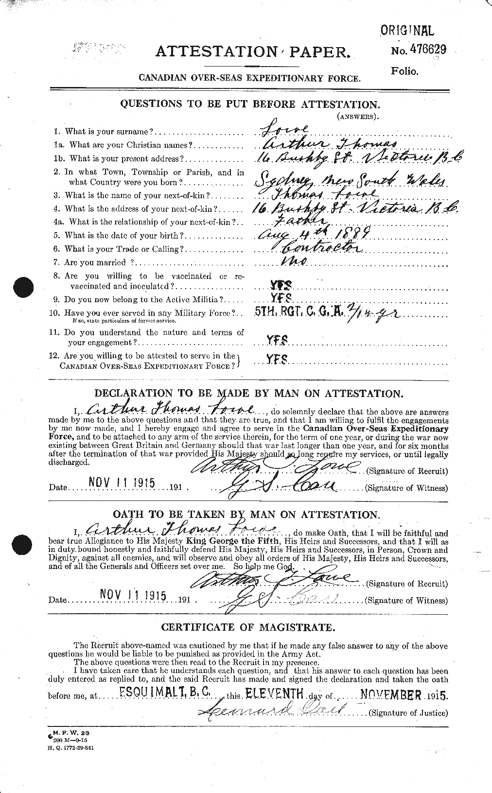 Personnel Records of the First World War - CEF 469510a