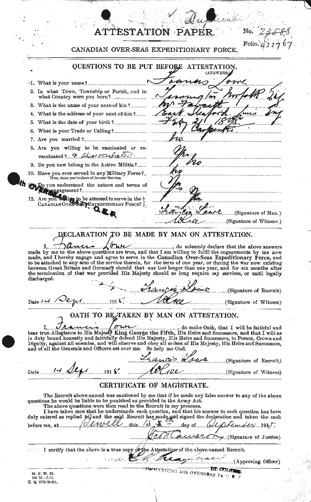 Personnel Records of the First World War - CEF 469550a