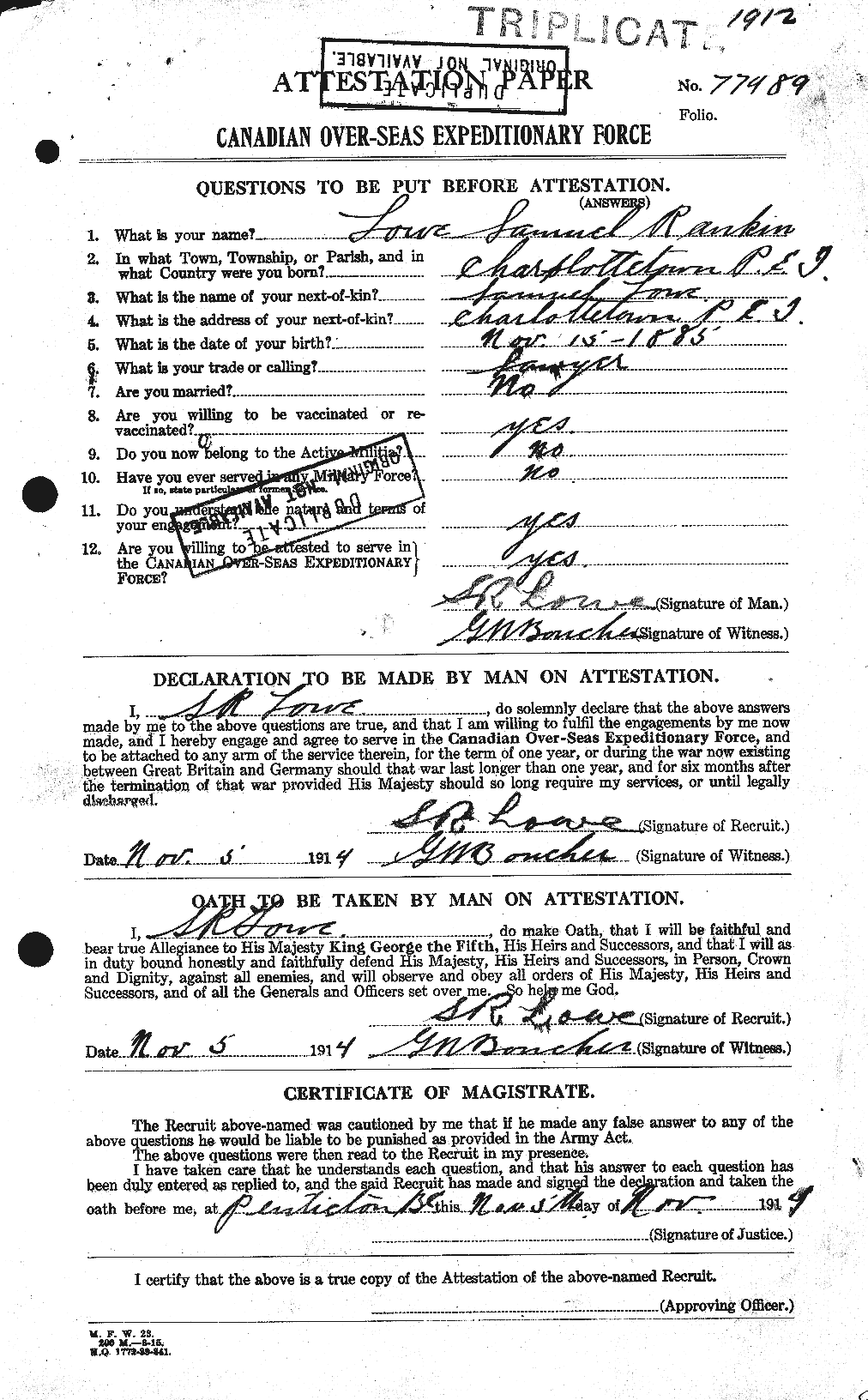Personnel Records of the First World War - CEF 469705a