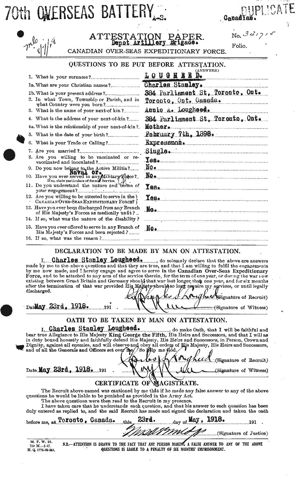 Personnel Records of the First World War - CEF 470386a