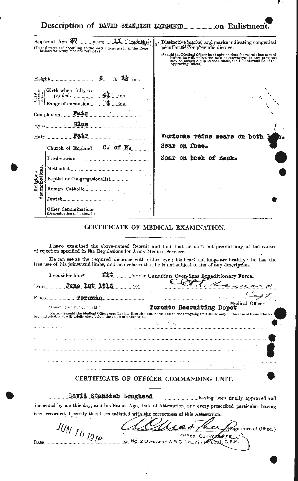 Dossiers du Personnel de la Première Guerre mondiale - CEC 470389b