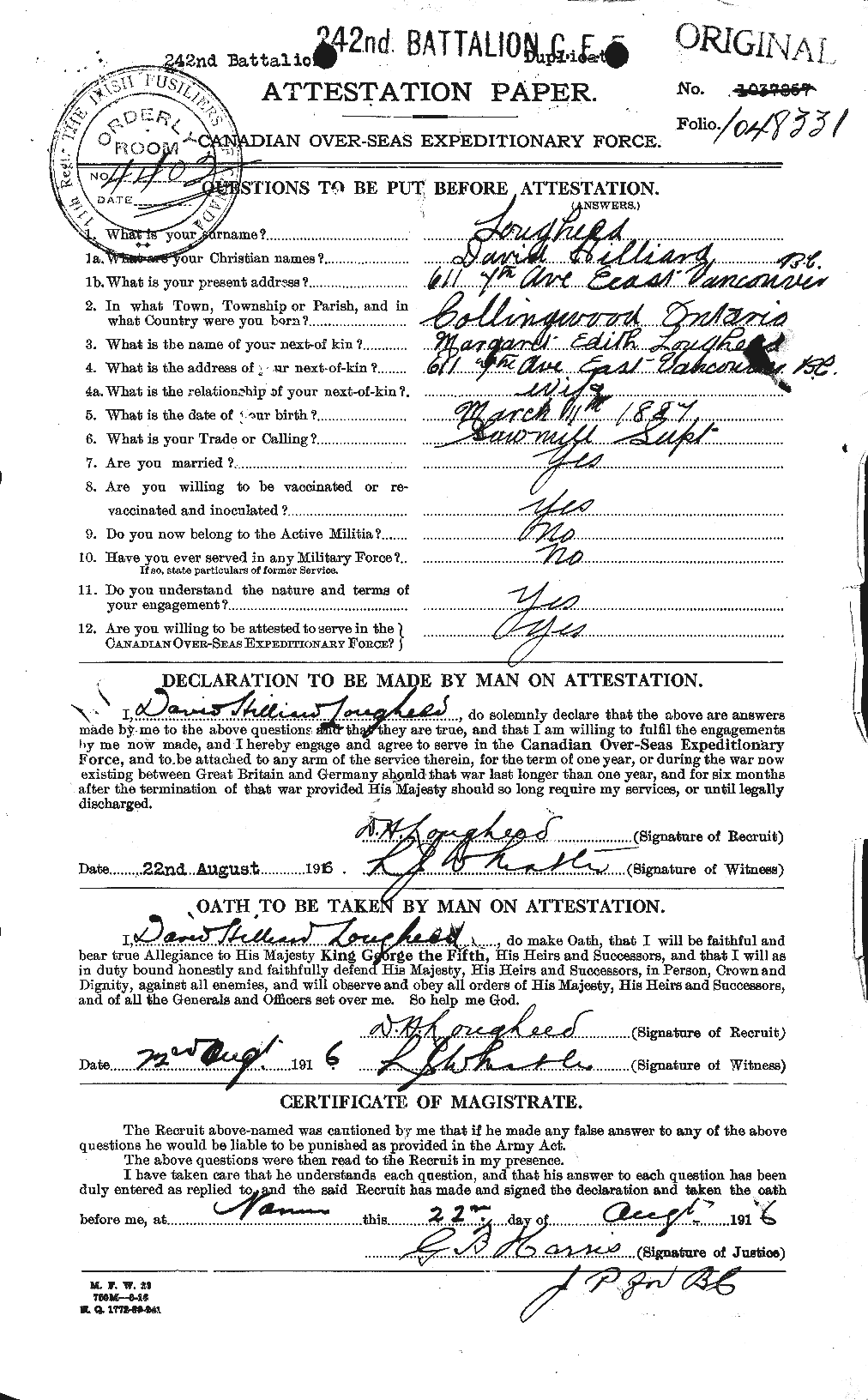 Personnel Records of the First World War - CEF 470390a