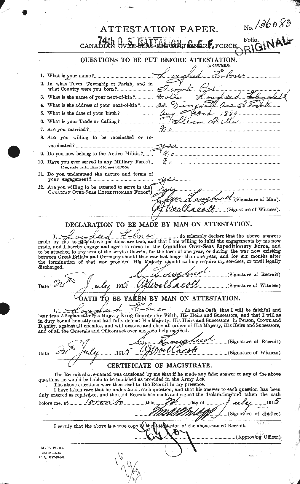 Personnel Records of the First World War - CEF 470393a