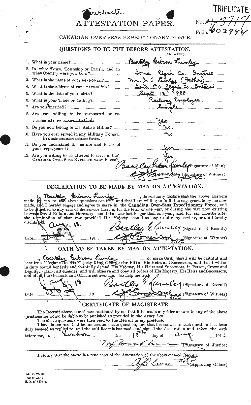 Personnel Records of the First World War - CEF 470799a
