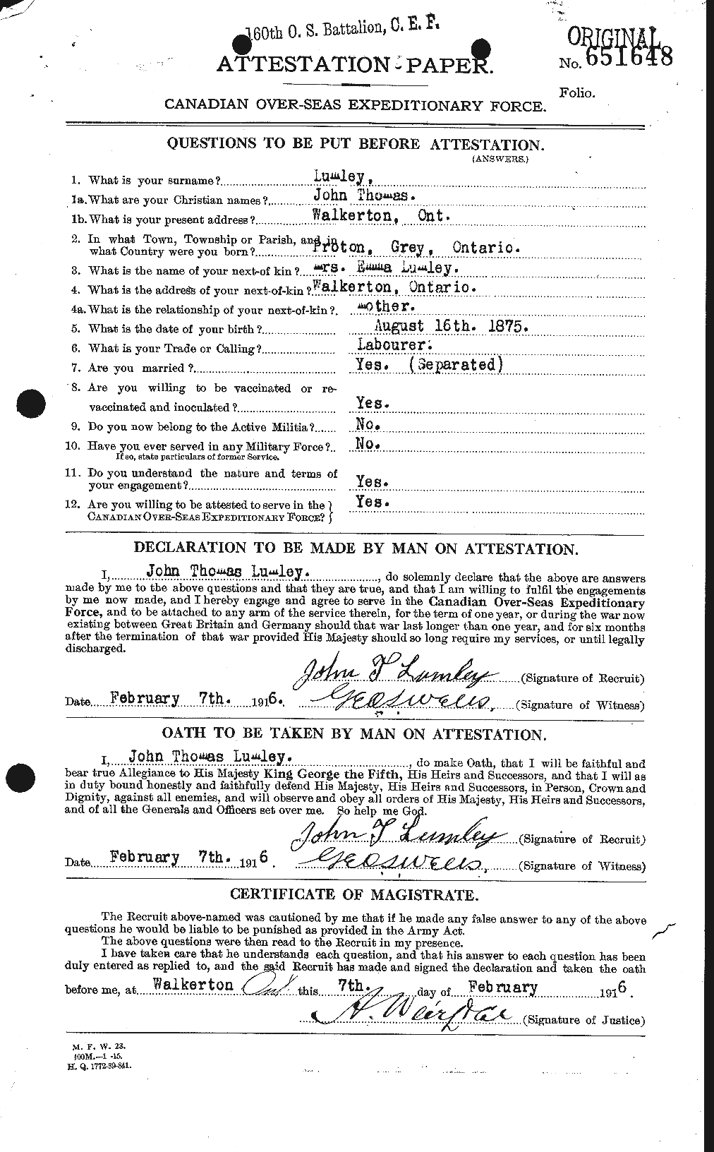 Personnel Records of the First World War - CEF 470810a