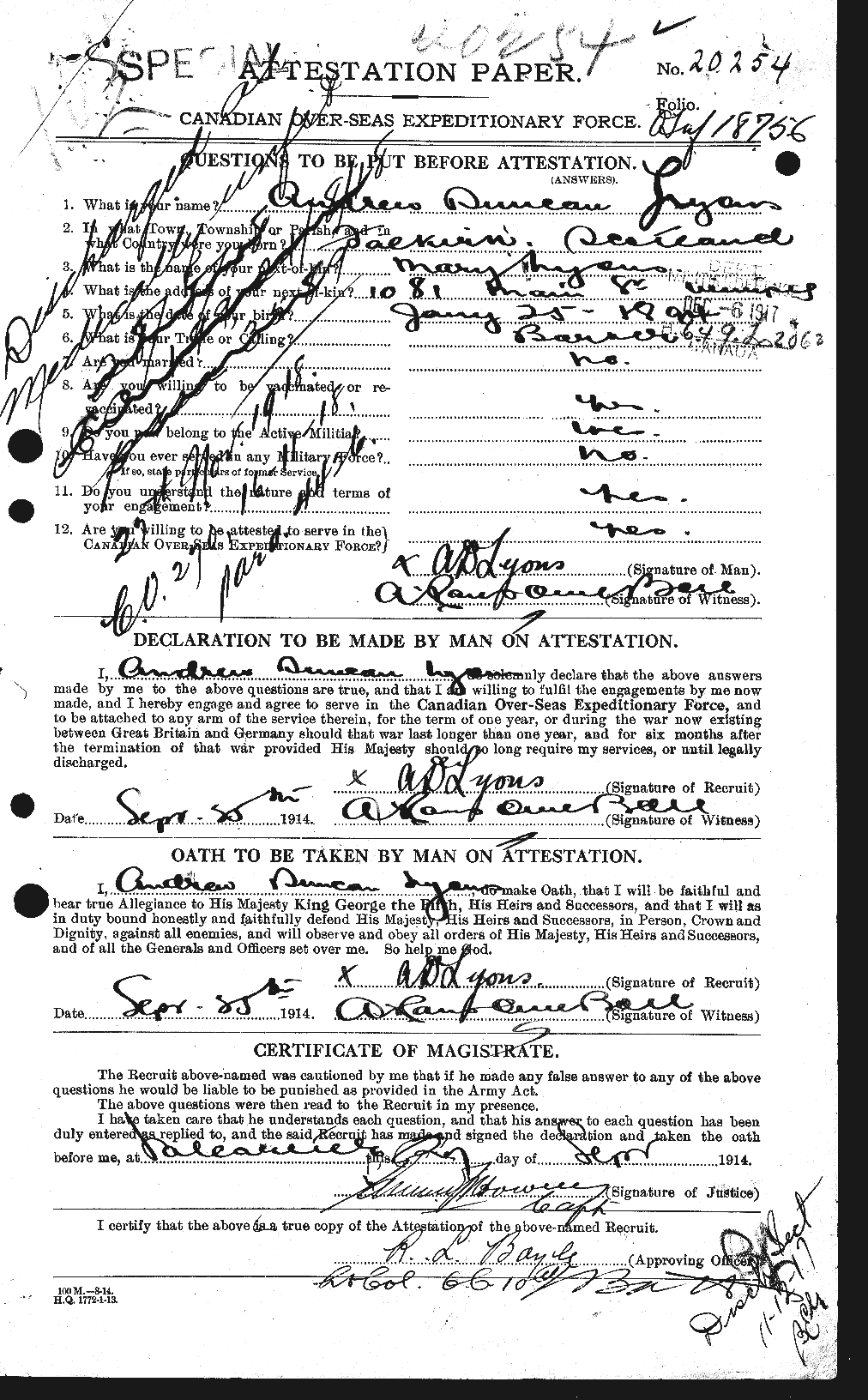Personnel Records of the First World War - CEF 473011a