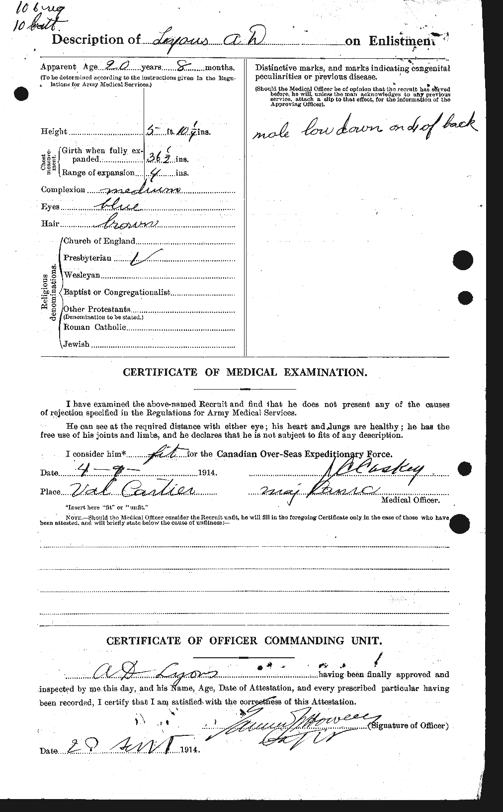 Personnel Records of the First World War - CEF 473011b