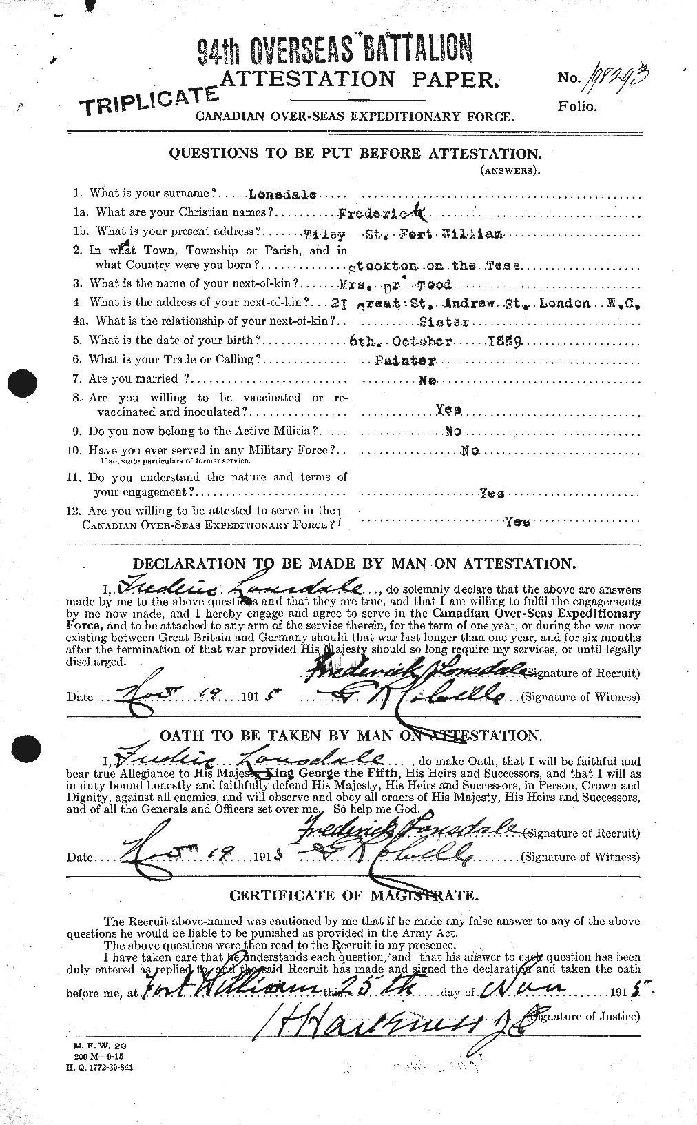 Personnel Records of the First World War - CEF 473584a