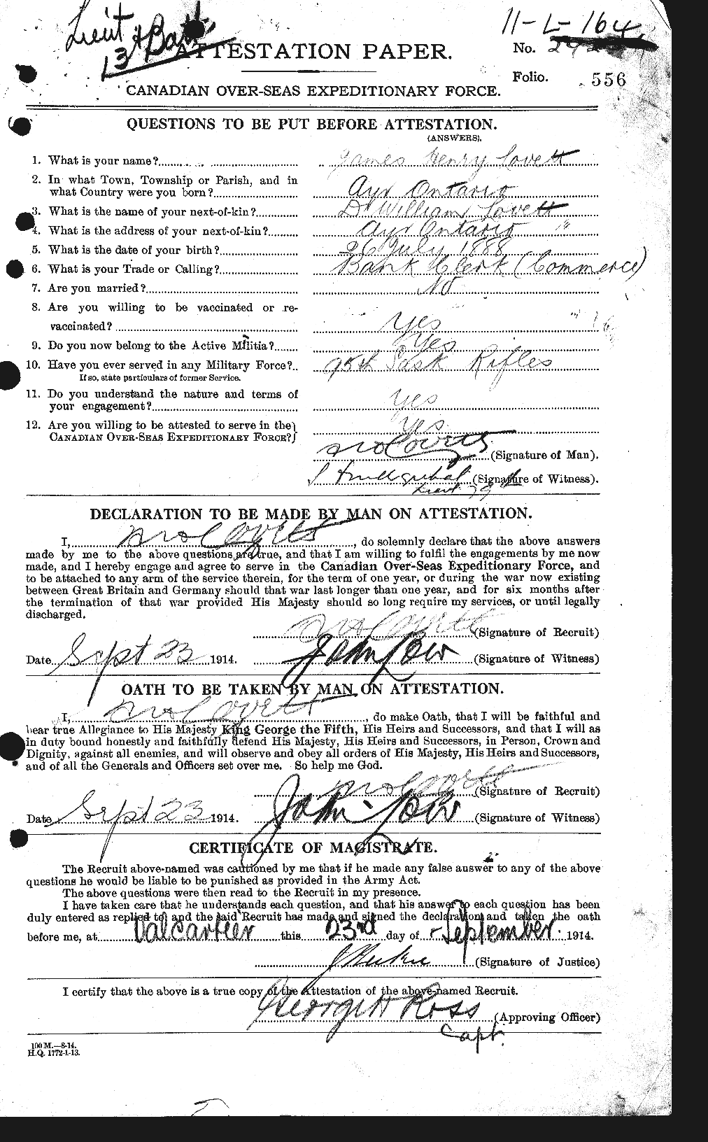 Personnel Records of the First World War - CEF 475498a