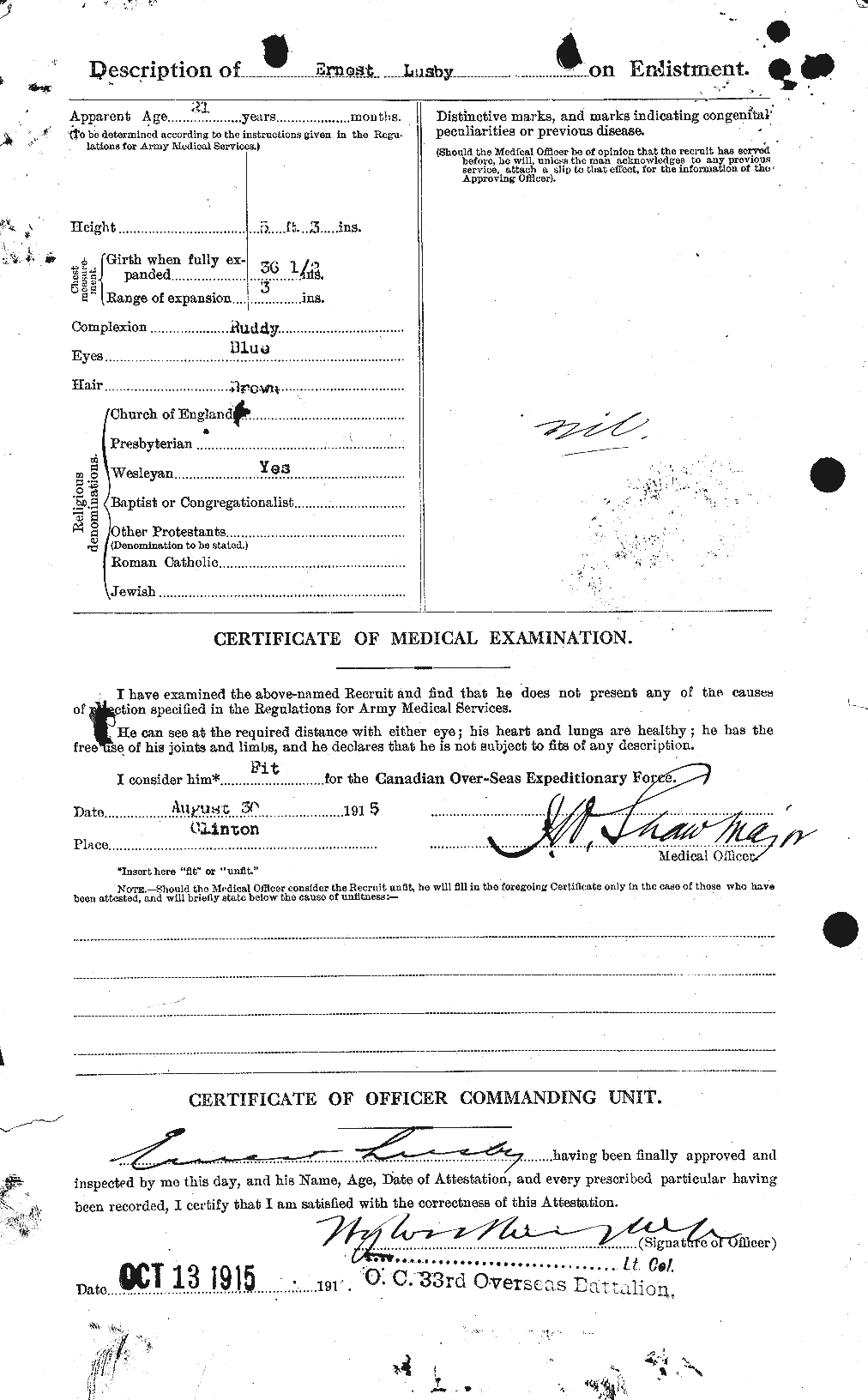 Dossiers du Personnel de la Première Guerre mondiale - CEC 475732b