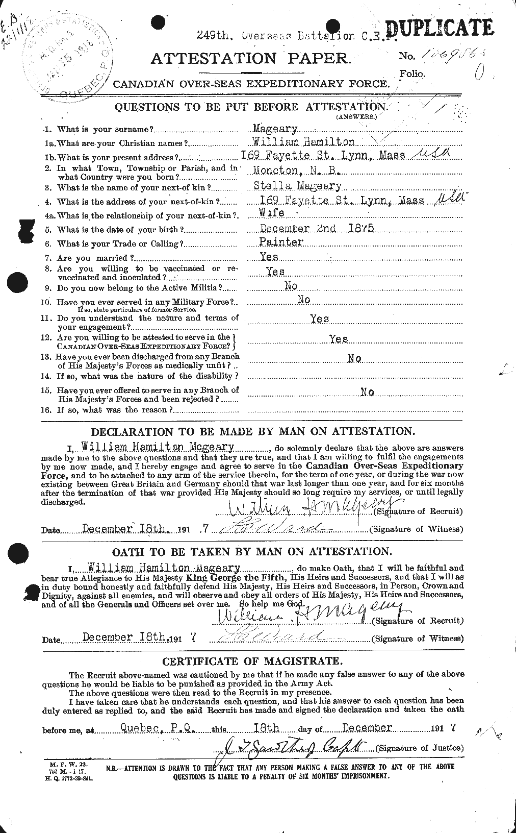 Personnel Records of the First World War - CEF 476767a