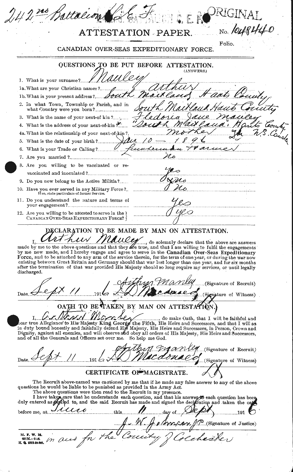 Personnel Records of the First World War - CEF 476986a