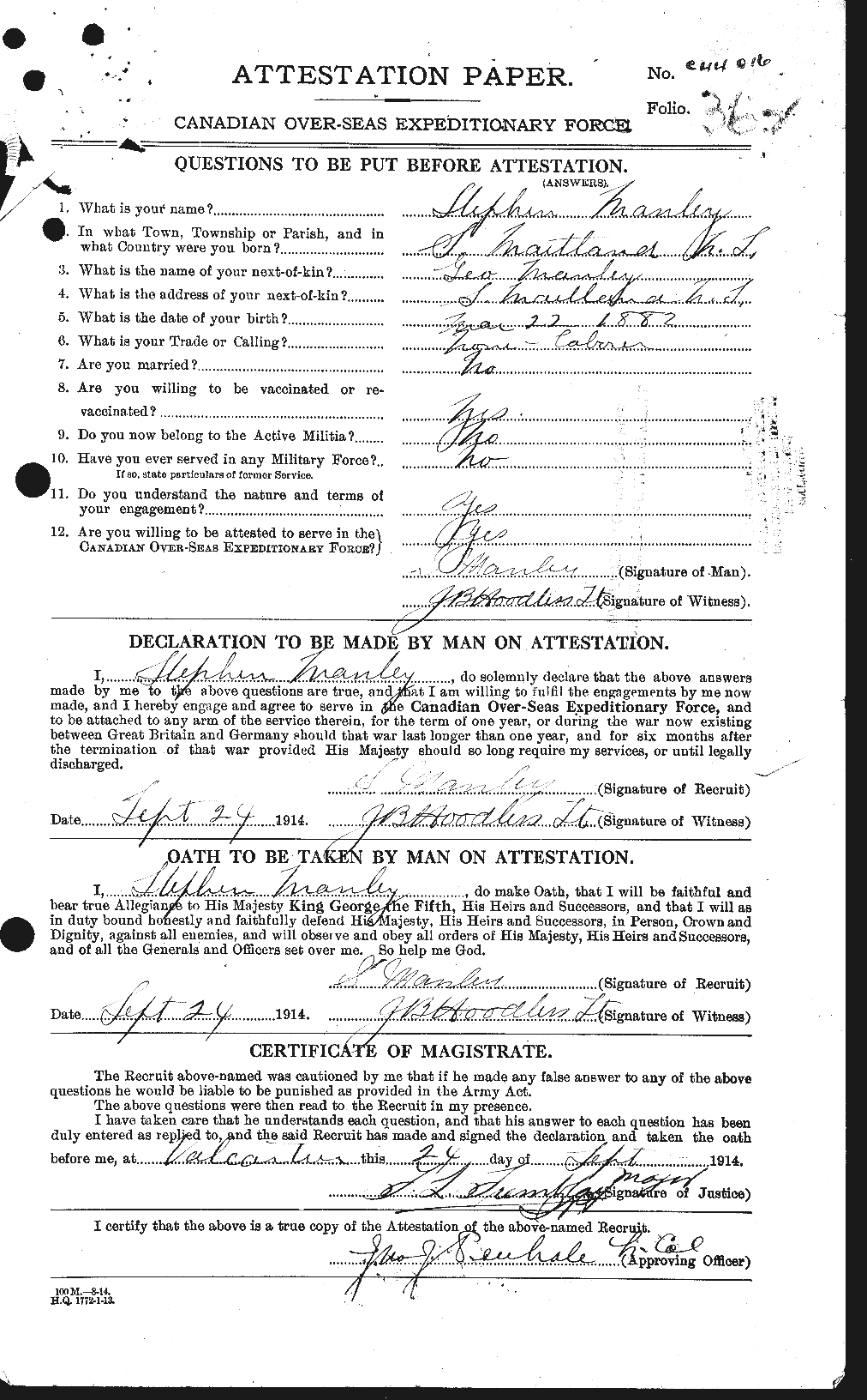 Personnel Records of the First World War - CEF 477019a