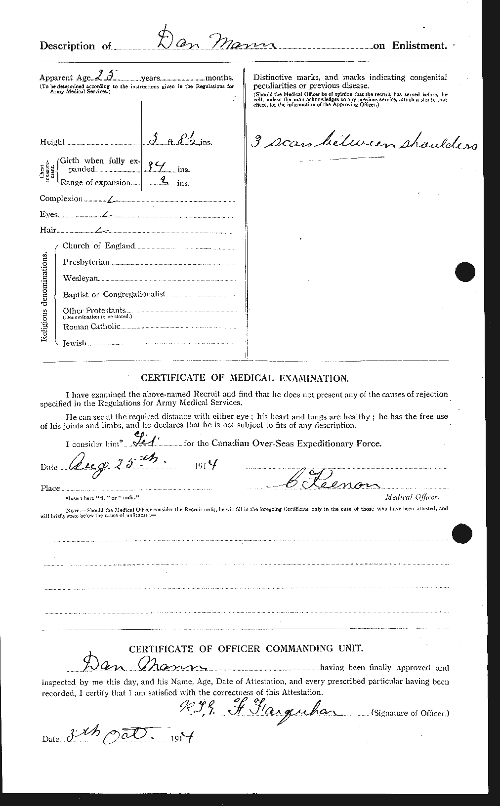 Dossiers du Personnel de la Première Guerre mondiale - CEC 477116b