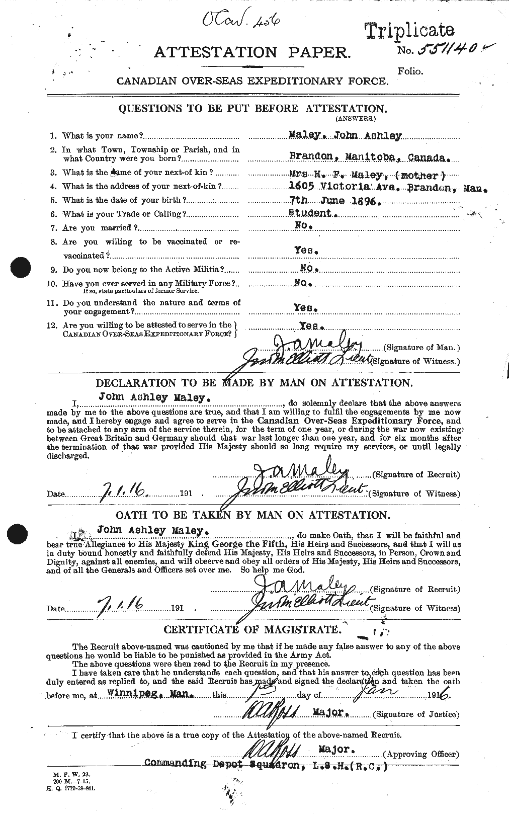 Personnel Records of the First World War - CEF 477384a