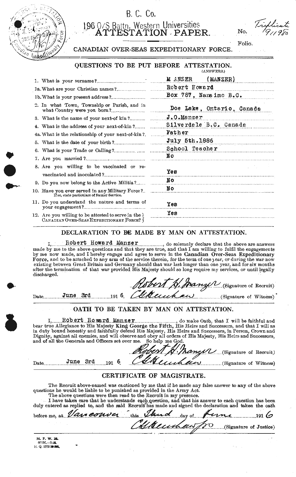 Personnel Records of the First World War - CEF 478429a