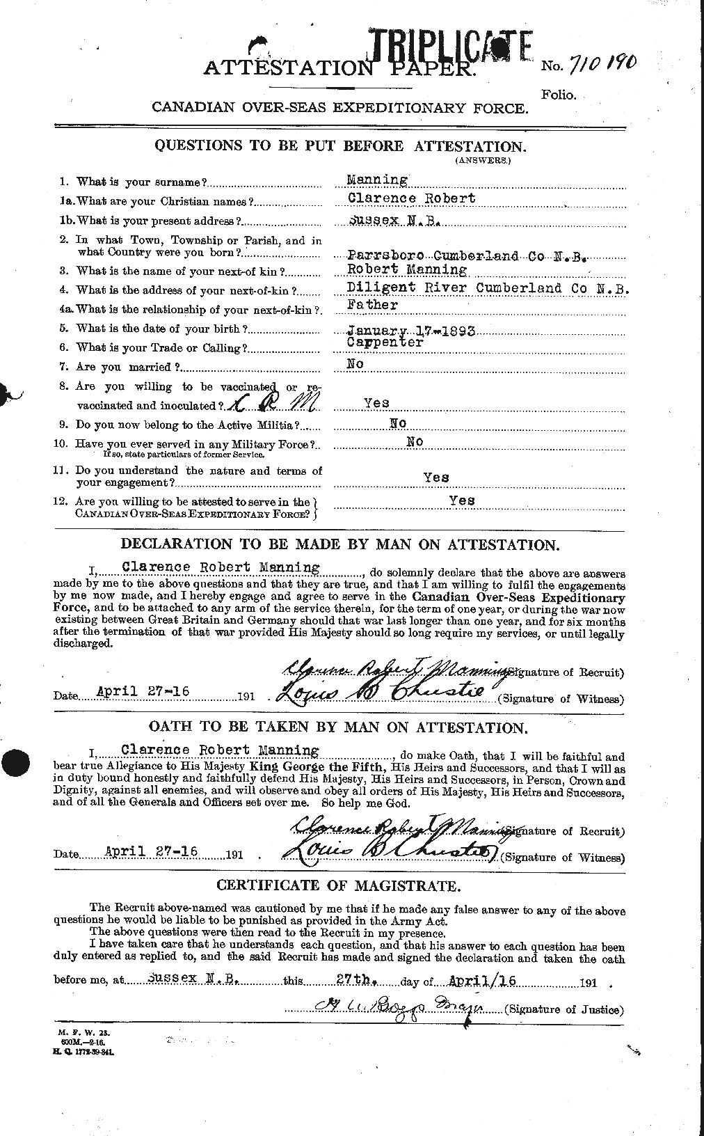 Personnel Records of the First World War - CEF 479607a