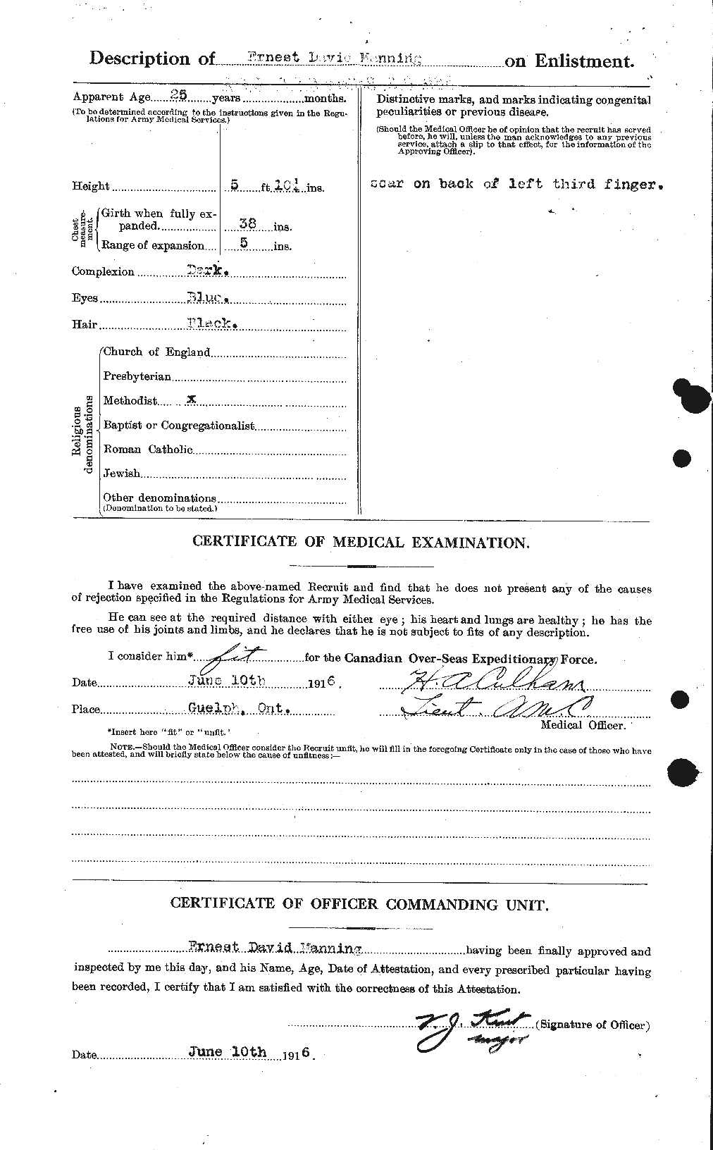 Dossiers du Personnel de la Première Guerre mondiale - CEC 479619b