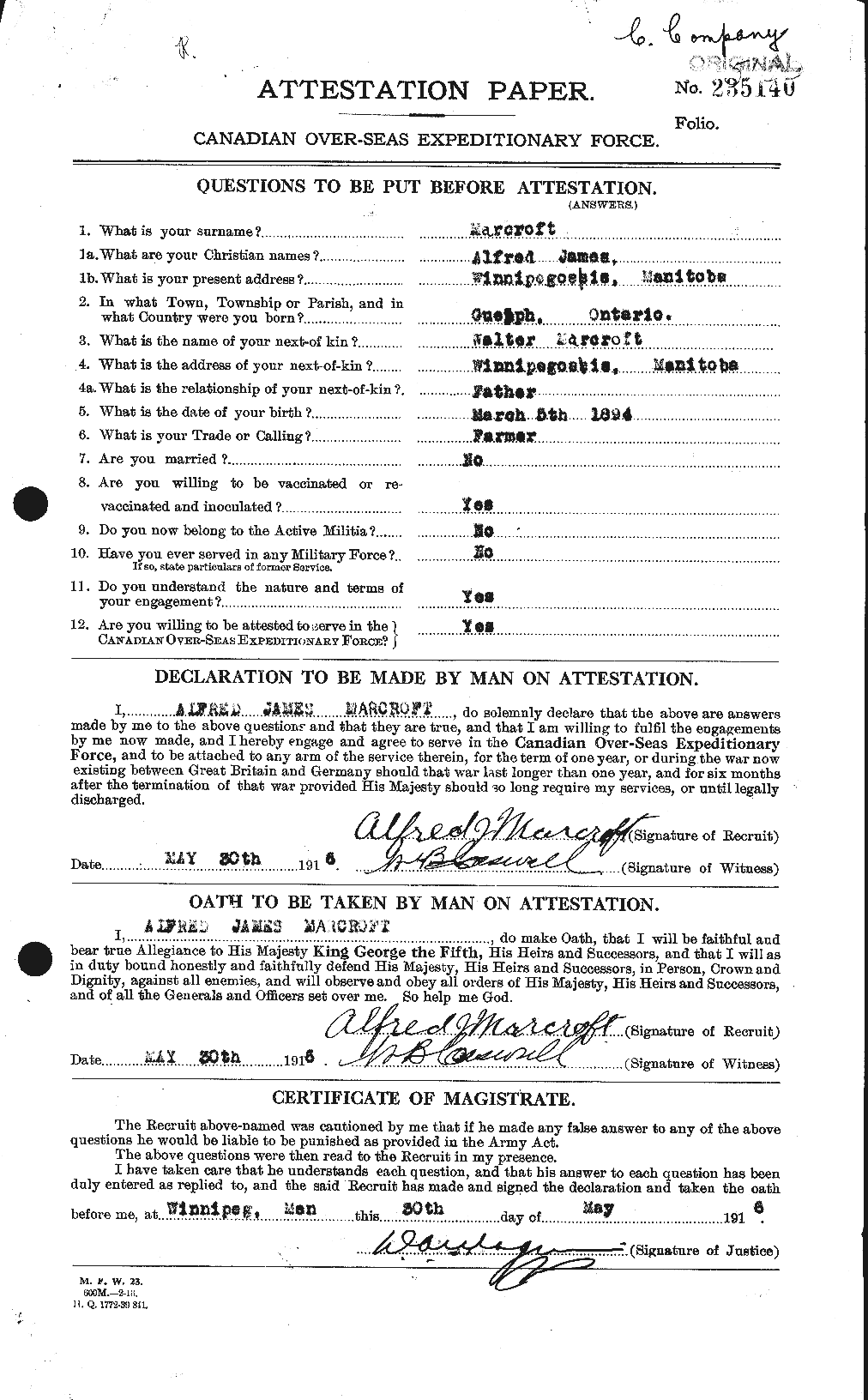 Personnel Records of the First World War - CEF 480199a