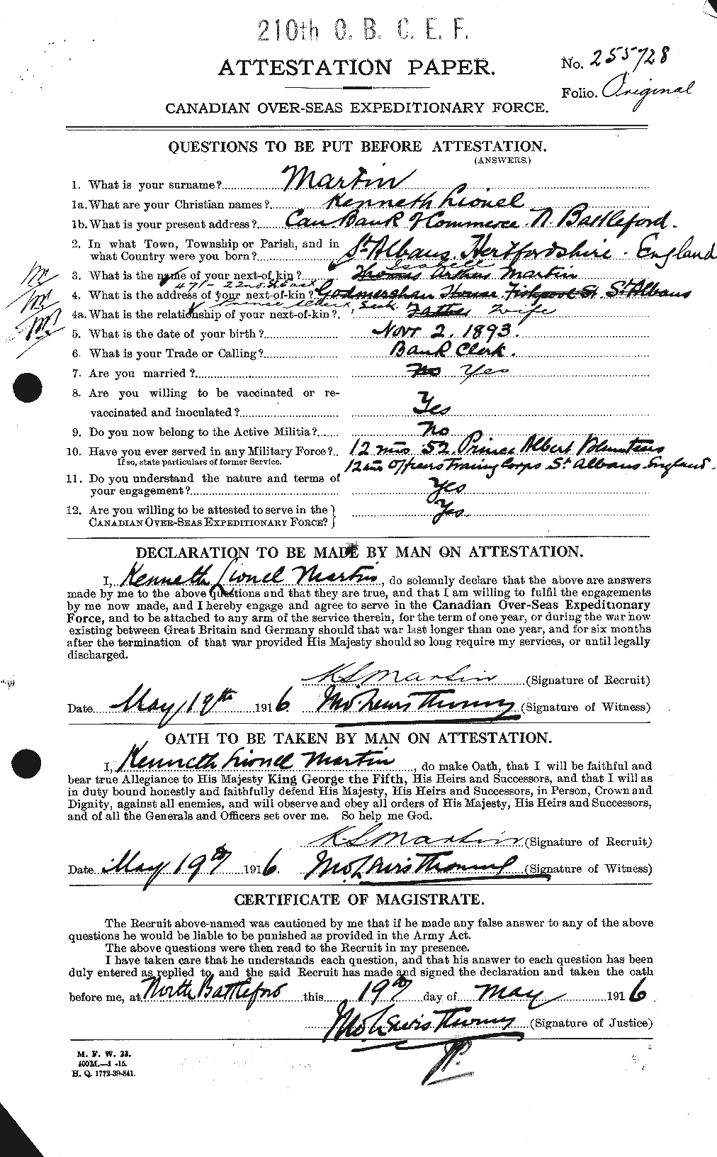 Personnel Records of the First World War - CEF 481094a
