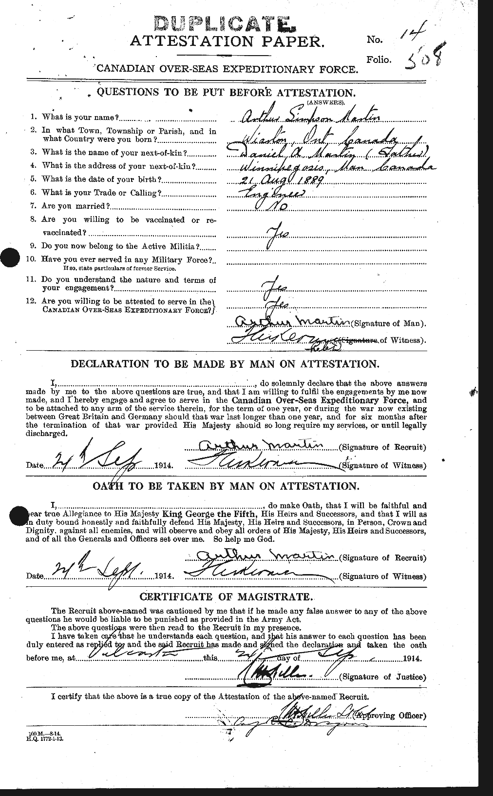 Personnel Records of the First World War - CEF 481591a