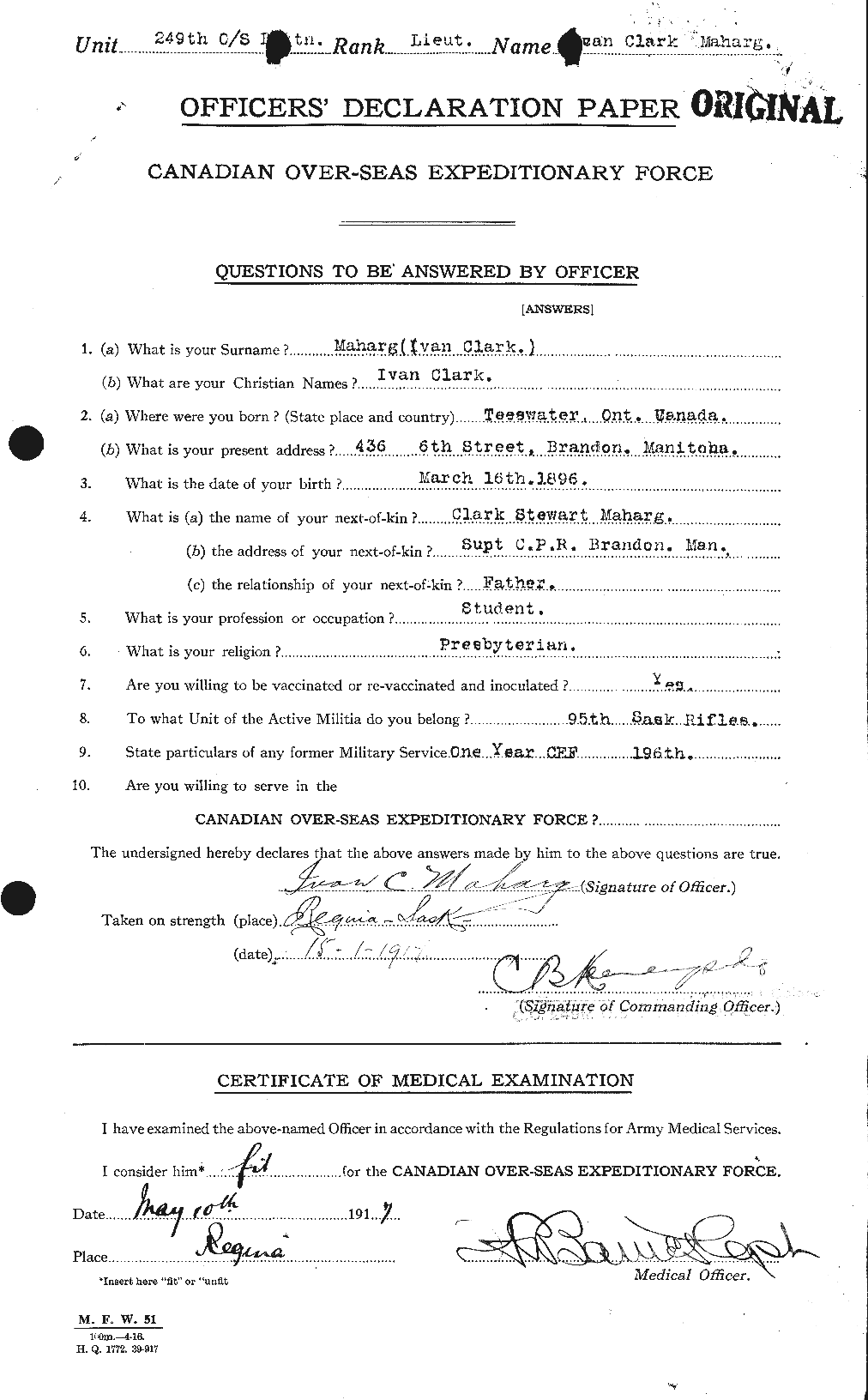 Personnel Records of the First World War - CEF 481956a