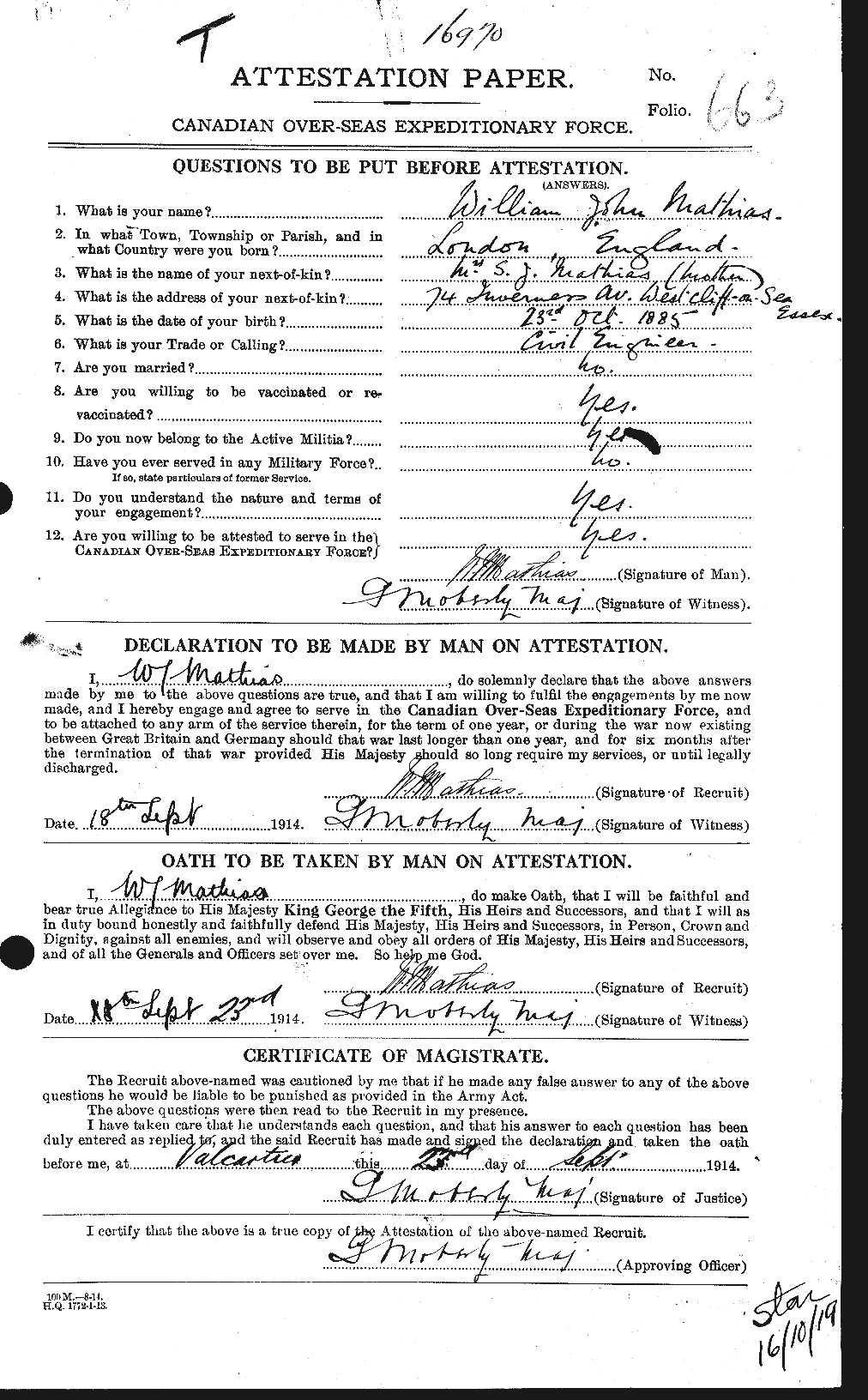 Personnel Records of the First World War - CEF 483760a