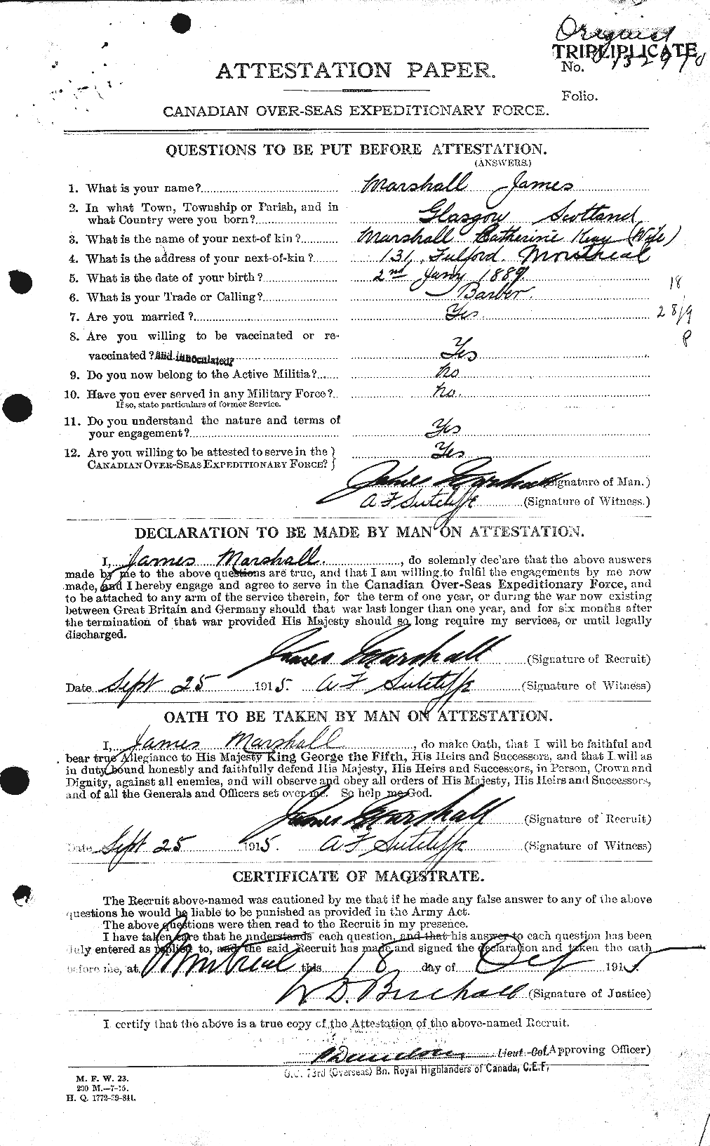 Personnel Records of the First World War - CEF 484320a