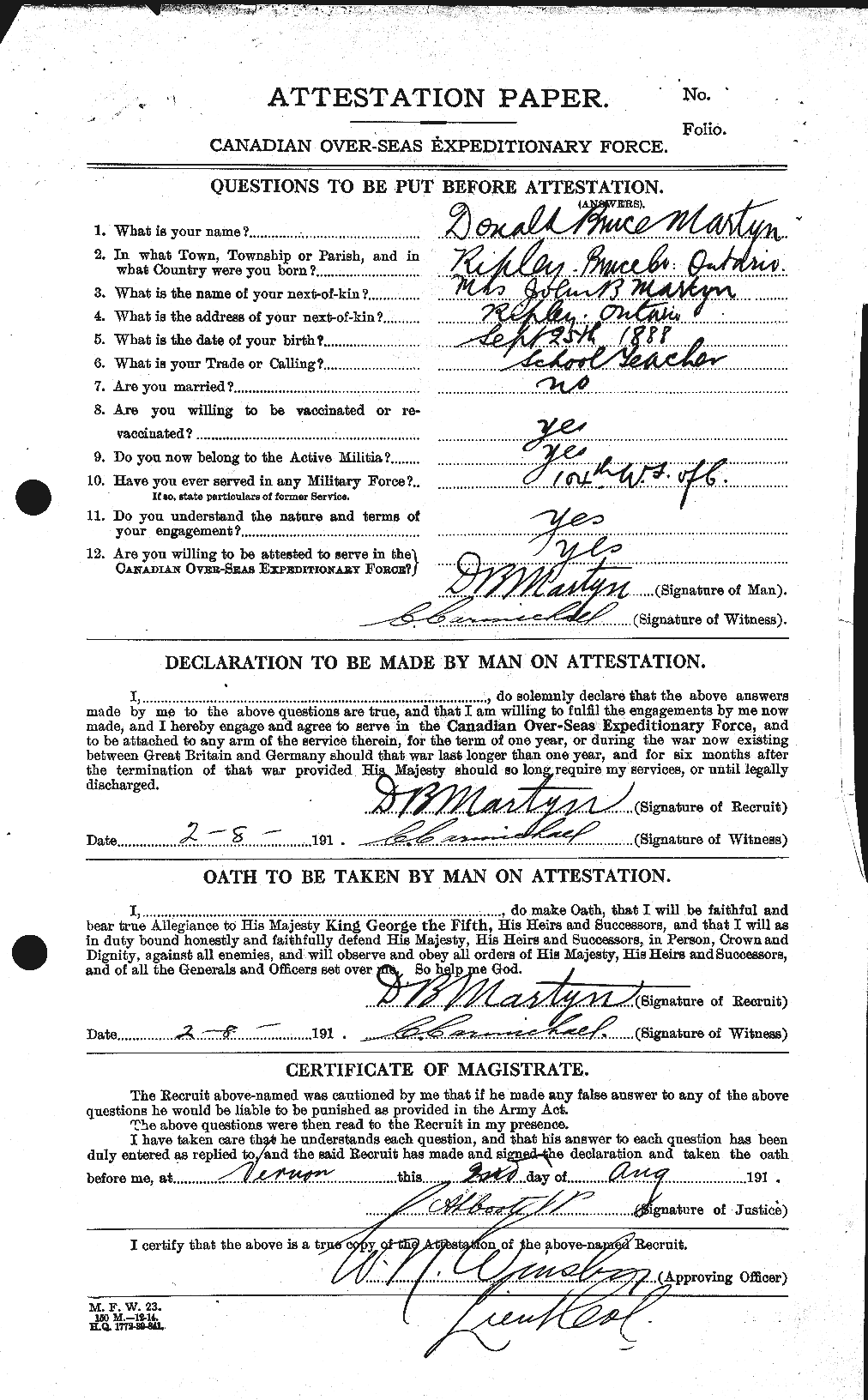 Personnel Records of the First World War - CEF 486046a