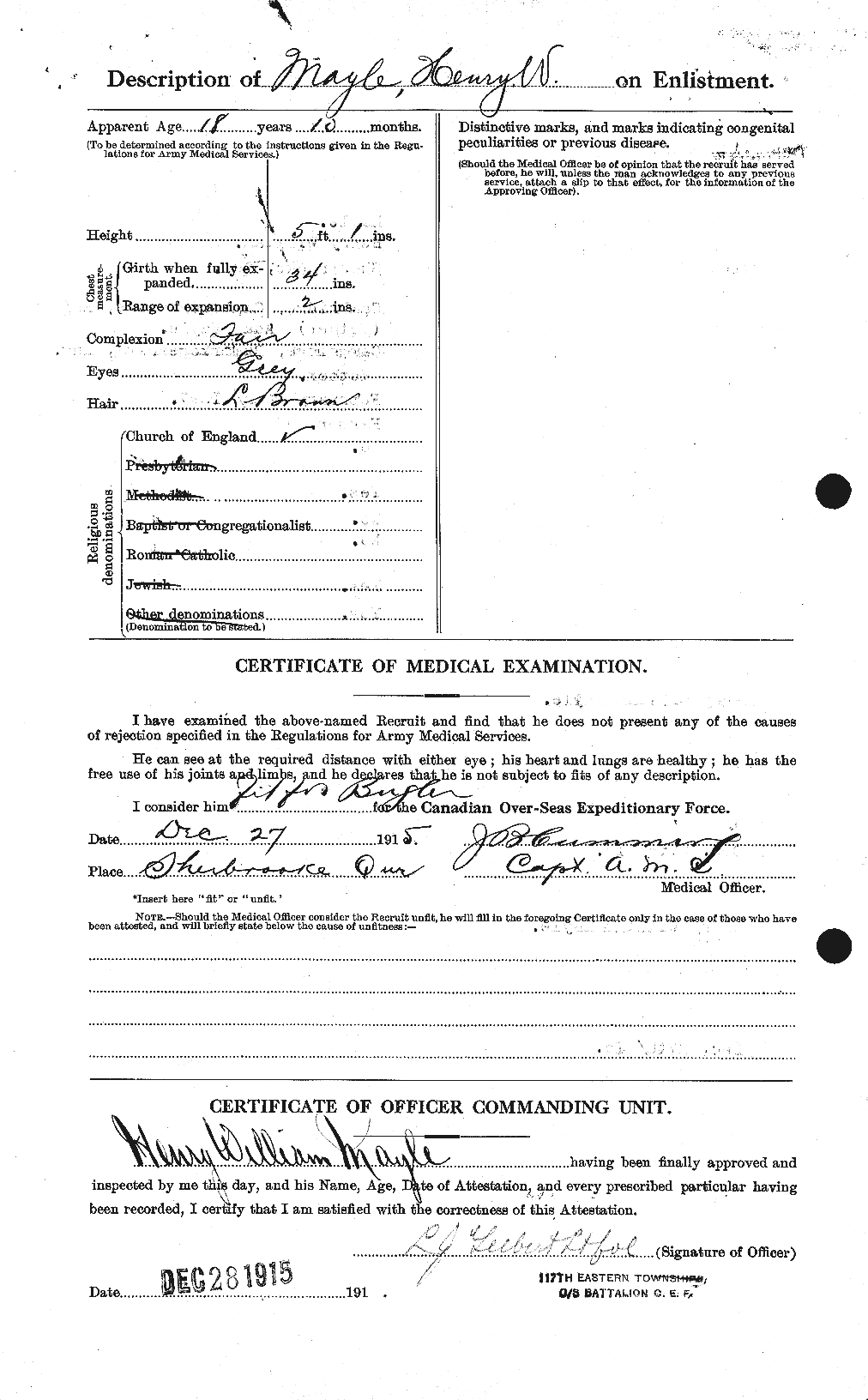 Personnel Records of the First World War - CEF 486595b
