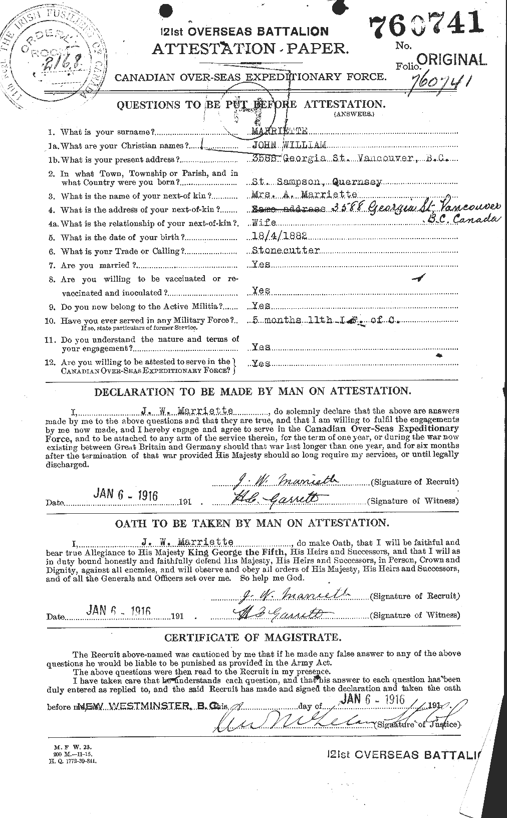 Personnel Records of the First World War - CEF 486729a