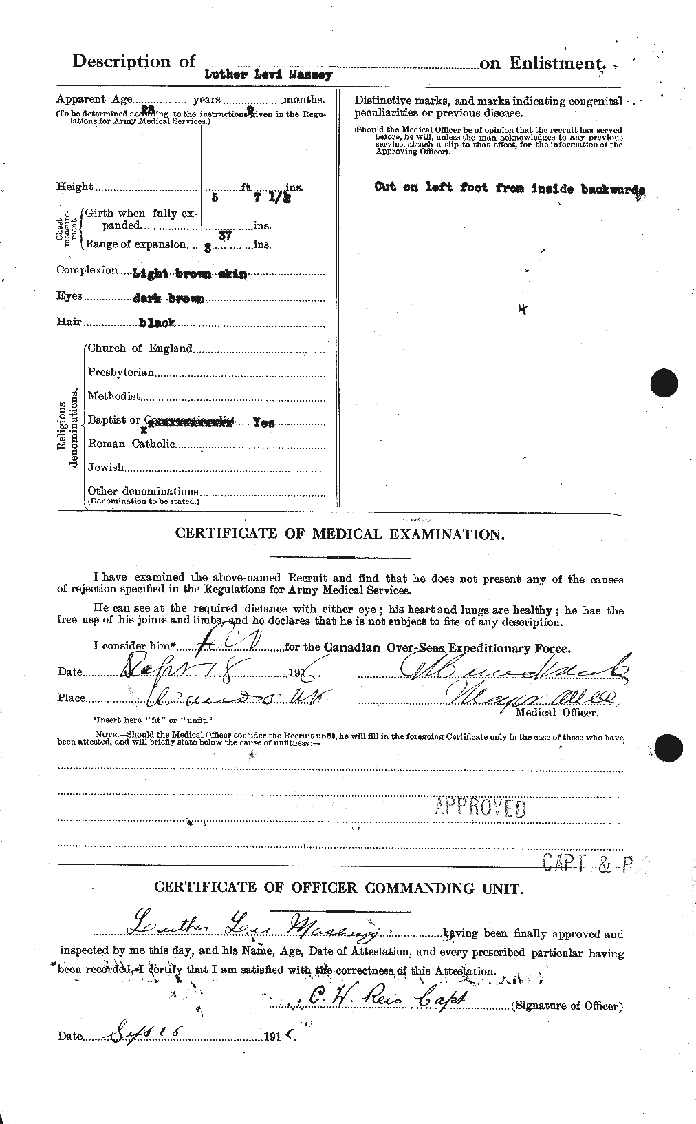 Dossiers du Personnel de la Première Guerre mondiale - CEC 487087b