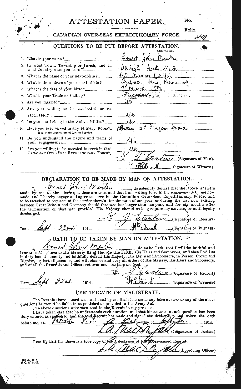 Personnel Records of the First World War - CEF 487319a