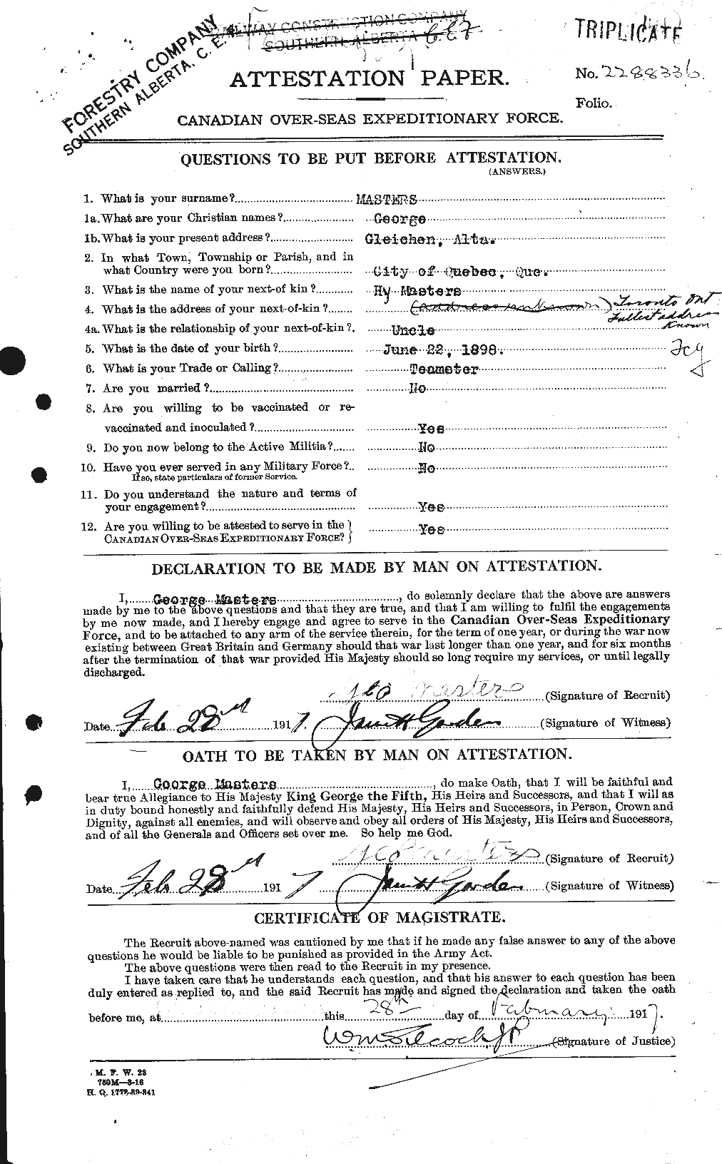 Personnel Records of the First World War - CEF 487326a