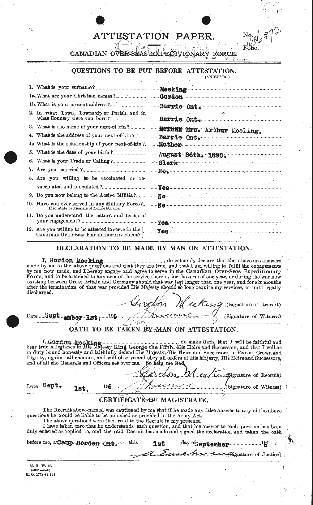 Personnel Records of the First World War - CEF 487714a