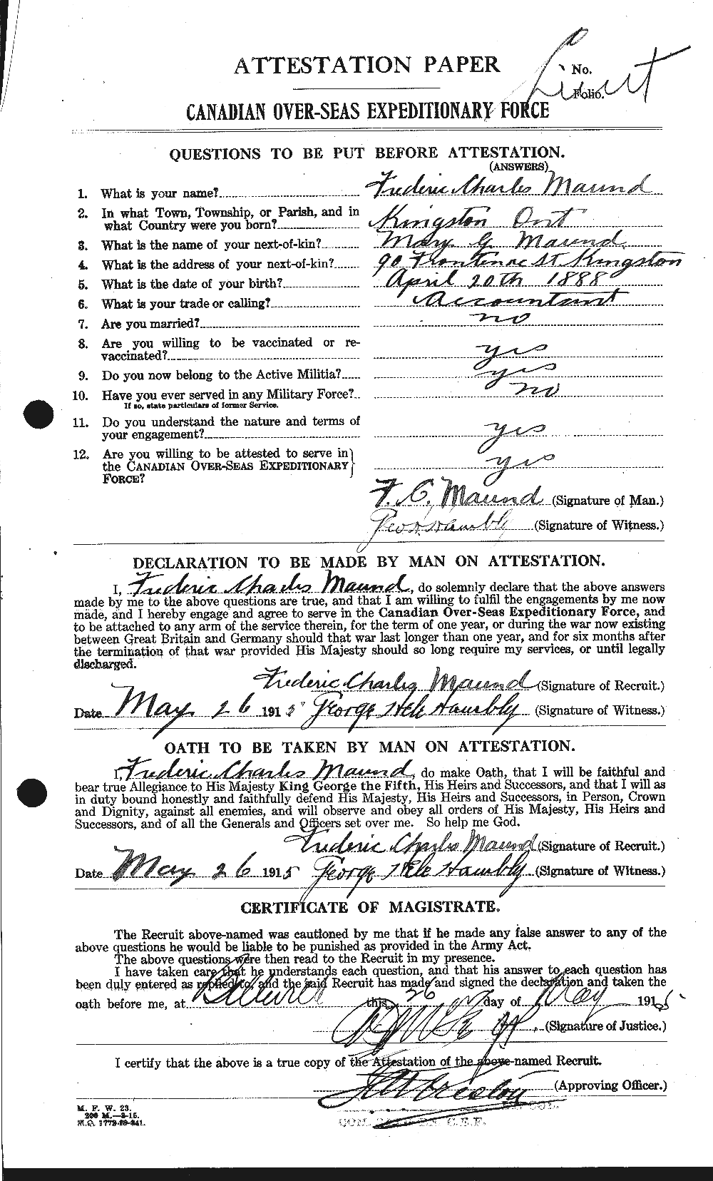 Personnel Records of the First World War - CEF 487792a