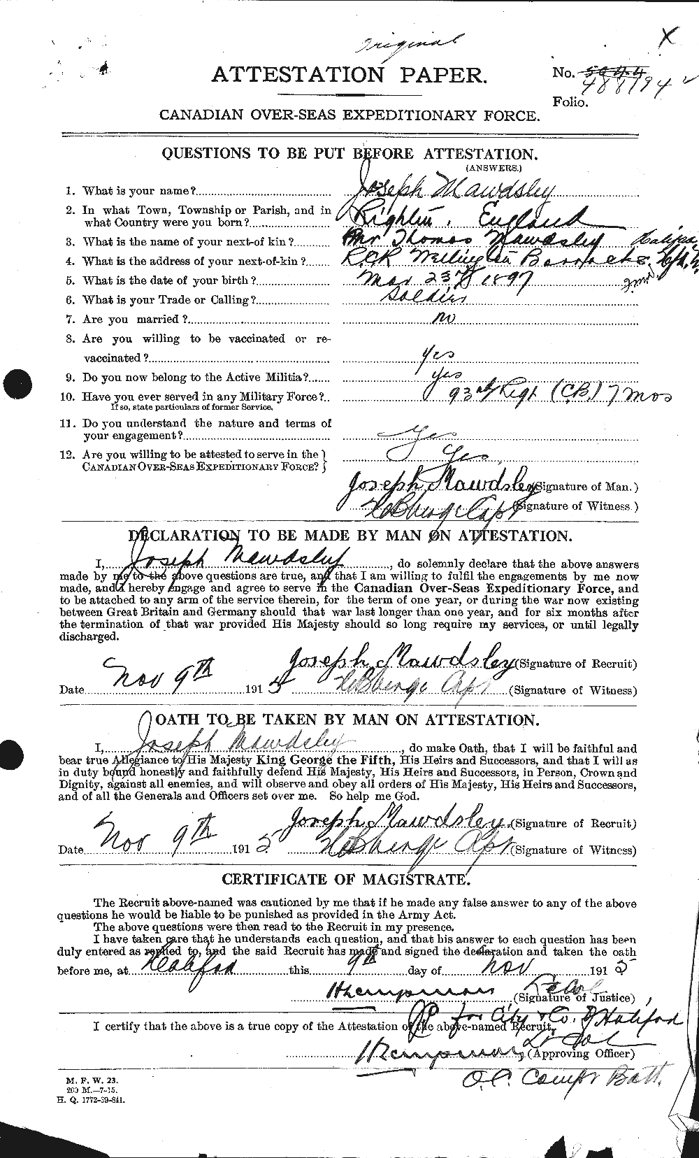Personnel Records of the First World War - CEF 487956a