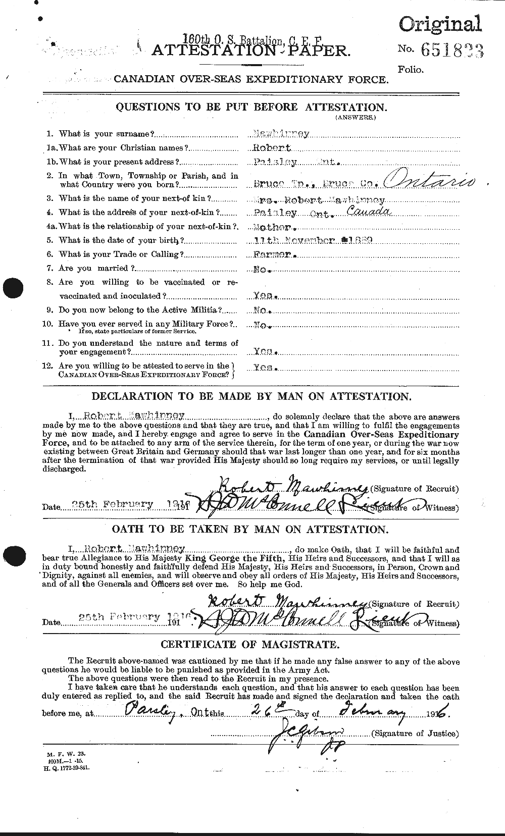 Personnel Records of the First World War - CEF 487998a
