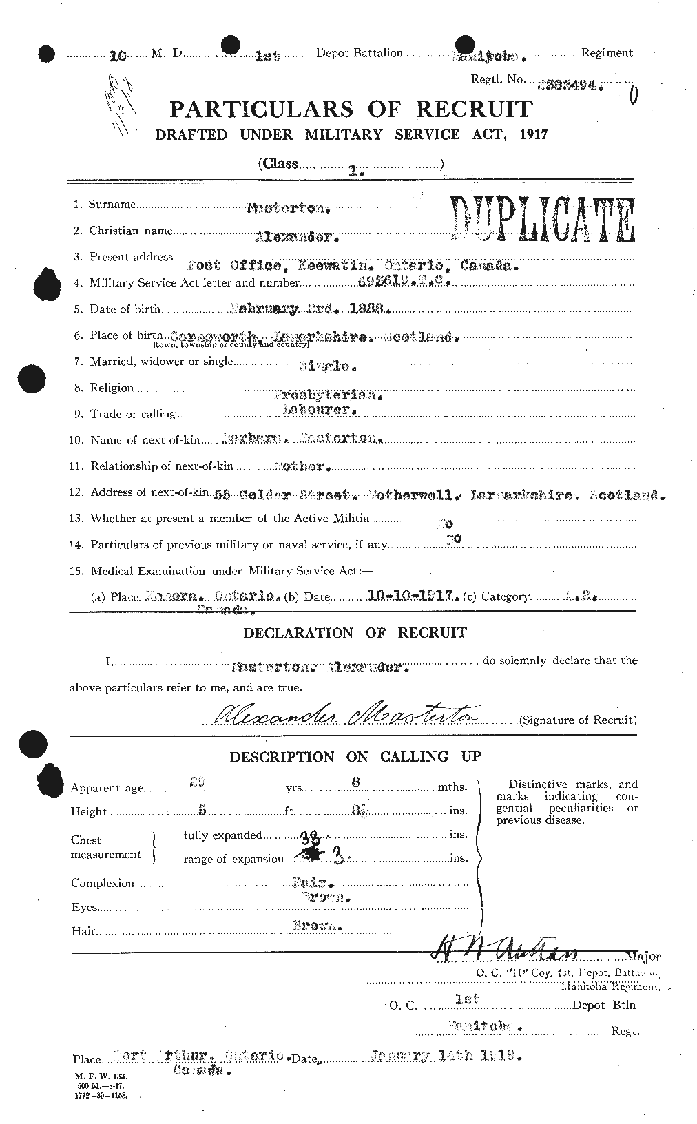 Personnel Records of the First World War - CEF 488498a