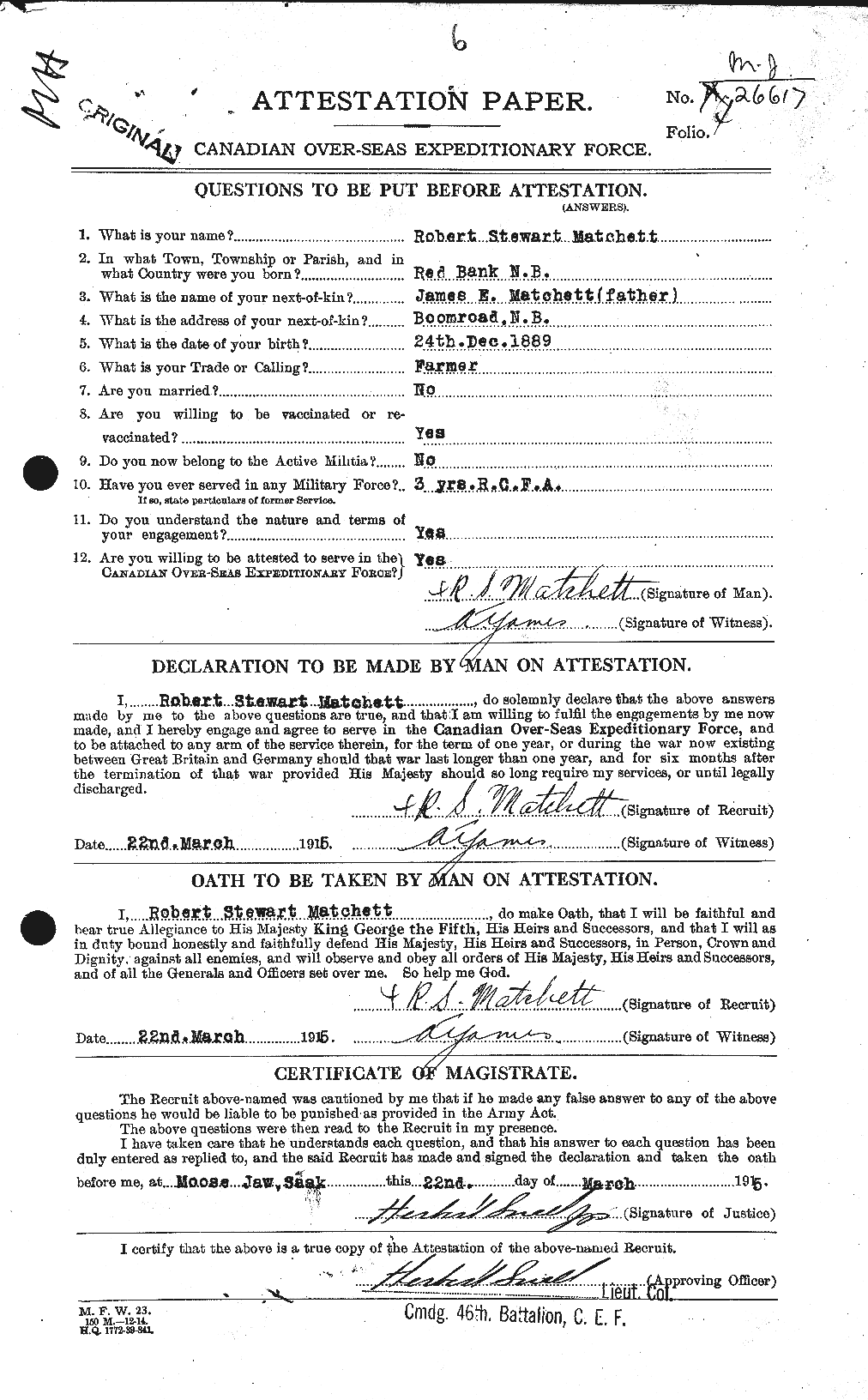 Personnel Records of the First World War - CEF 488589a