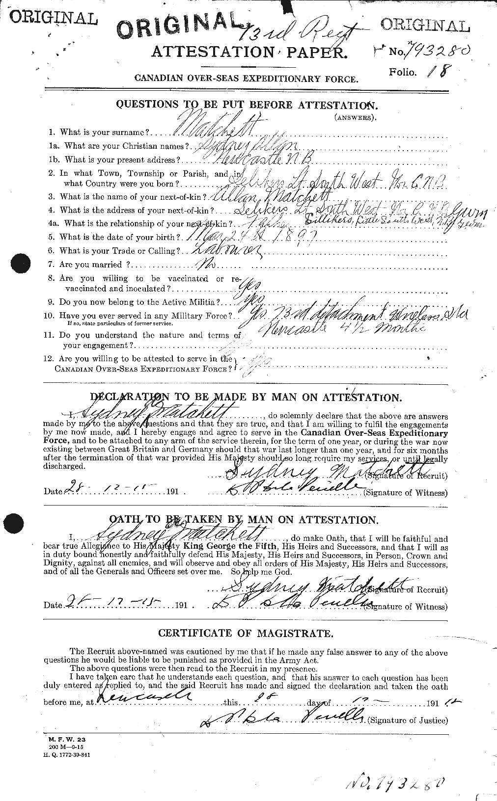Personnel Records of the First World War - CEF 488593a