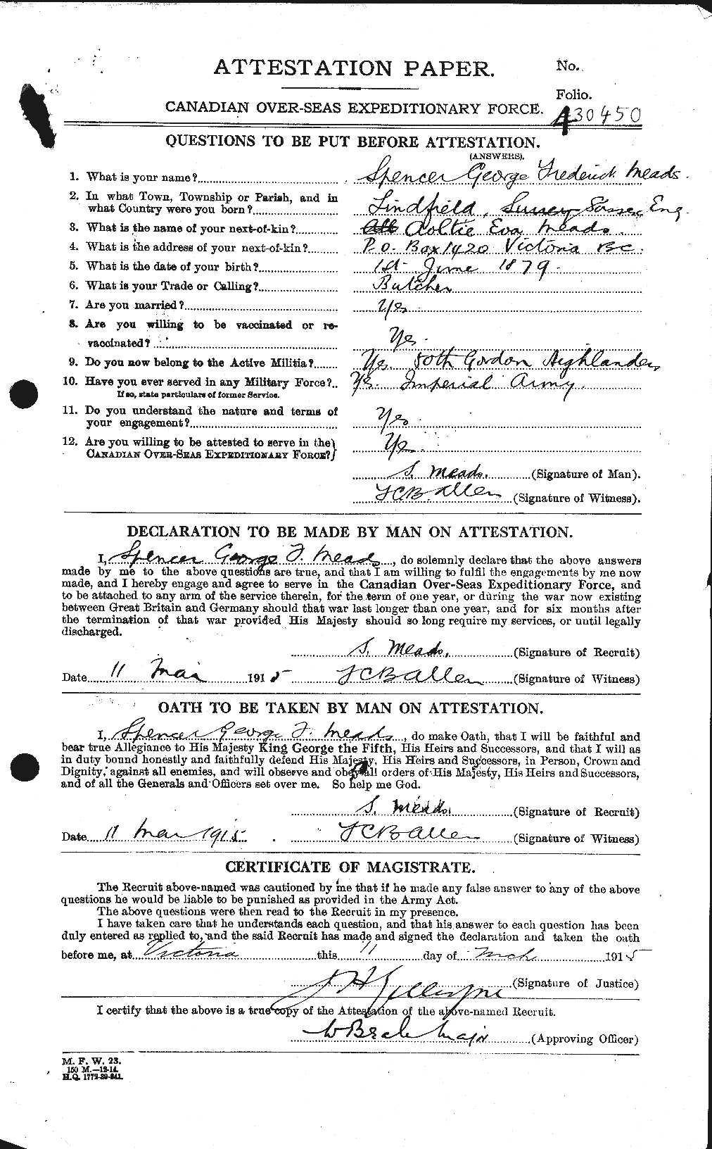 Personnel Records of the First World War - CEF 489533a