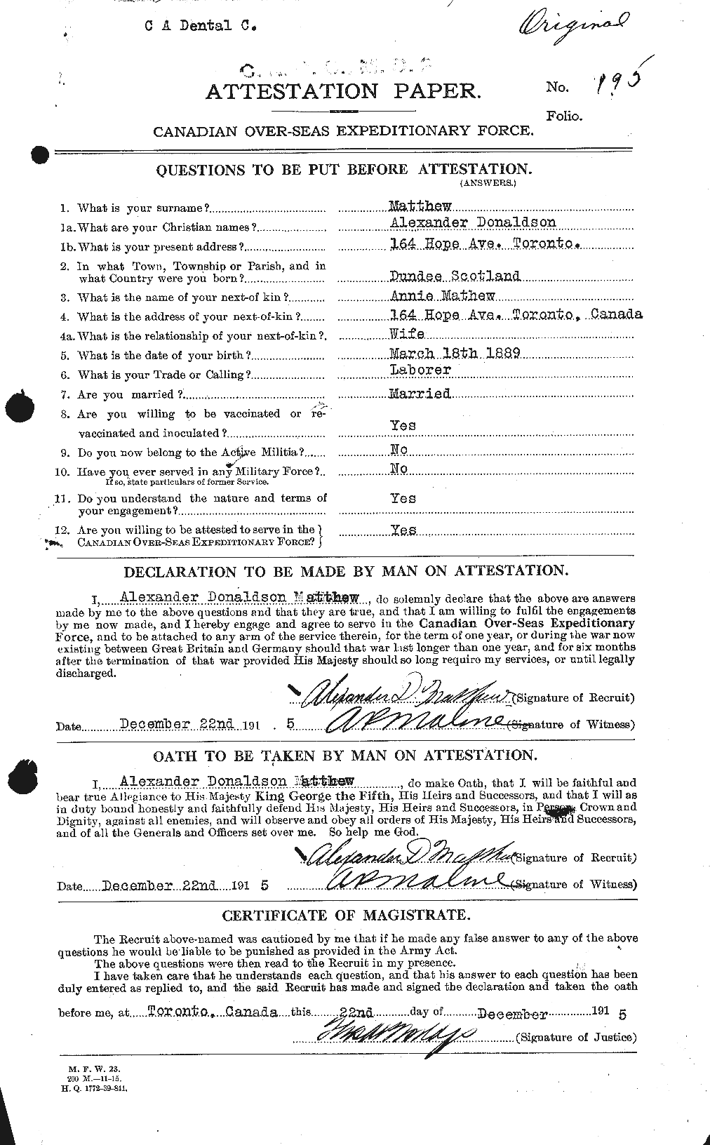 Personnel Records of the First World War - CEF 490222a