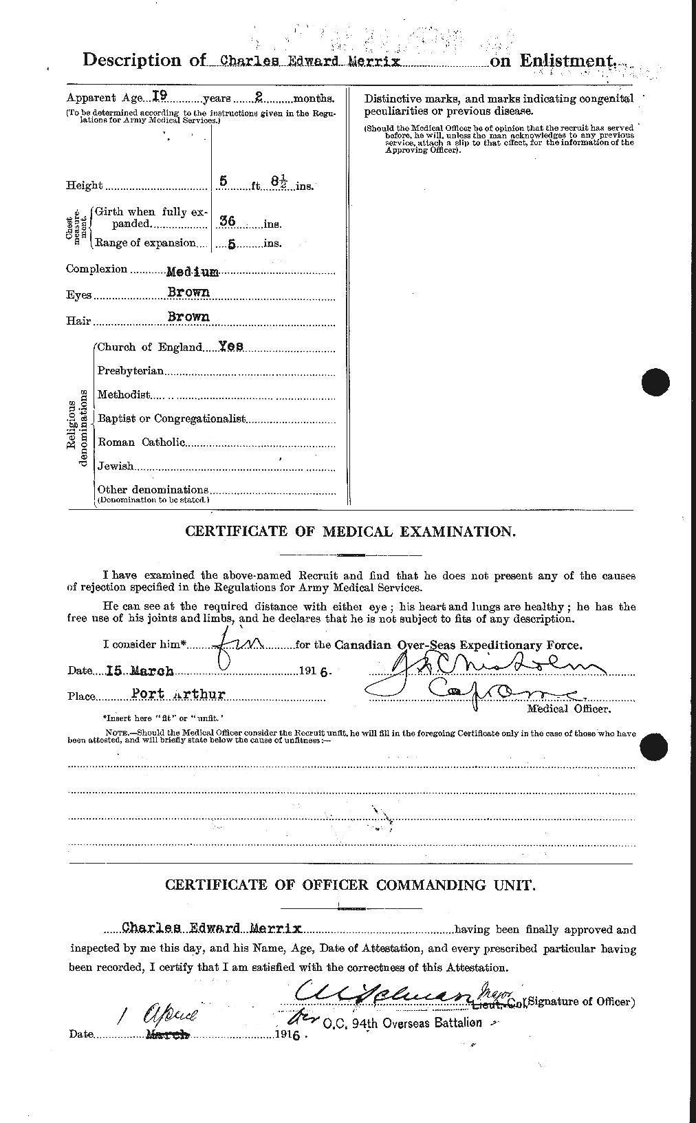 Personnel Records of the First World War - CEF 490484b
