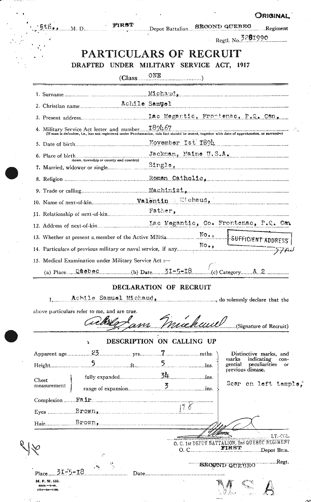 Personnel Records of the First World War - CEF 490652a