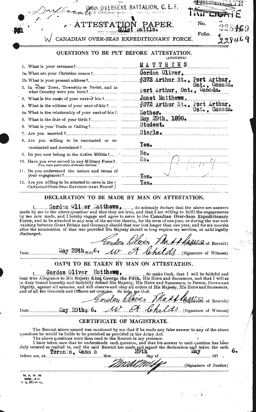 Personnel Records of the First World War - CEF 491140a