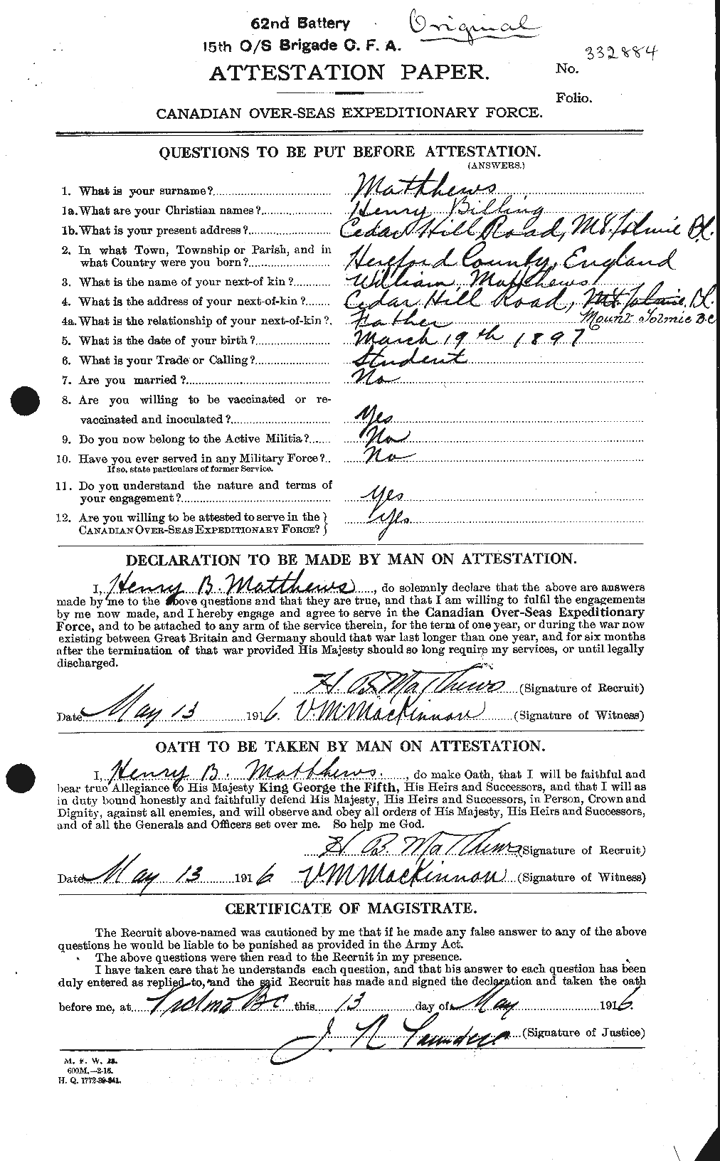 Personnel Records of the First World War - CEF 491172a